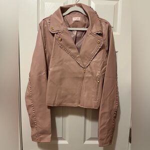 Pink Lily Blush Faux Leather Jacket